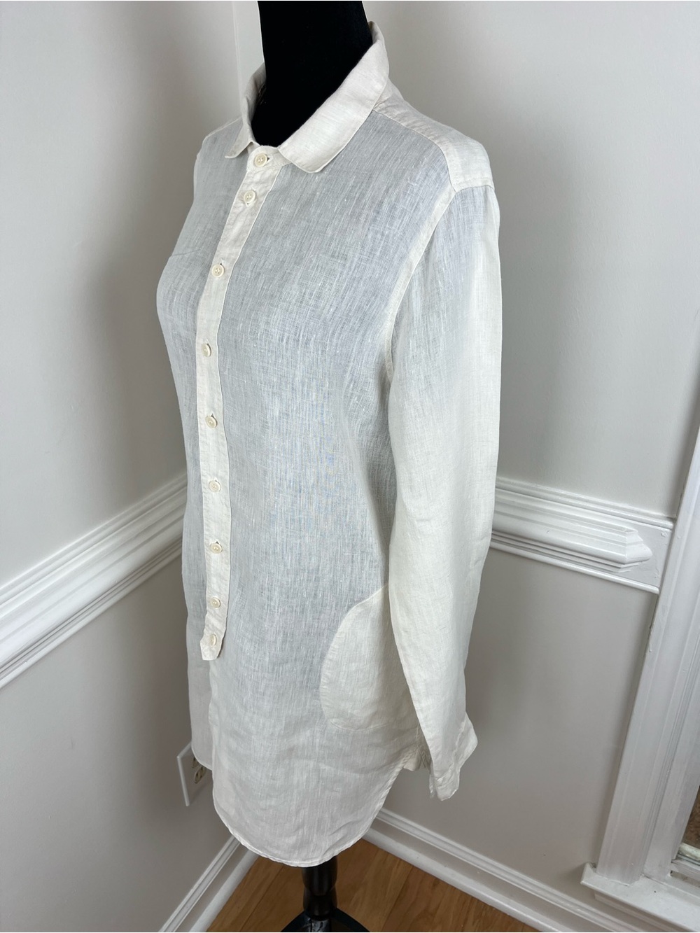 CP Shades White Jackson Linen Tunic Top Shirt Dress in Size S - Picture 3 of 10